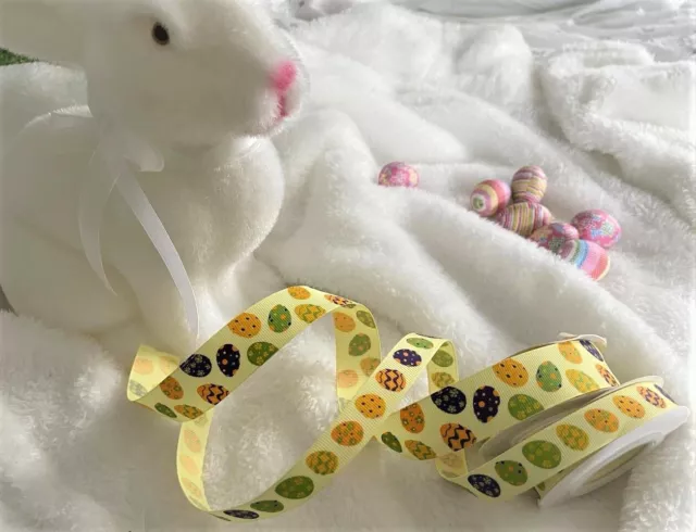 HAPPY EASTER EGGS egg 31st March 2024 - Lemon Grosgrain Ribbon - 15mm & 25mm