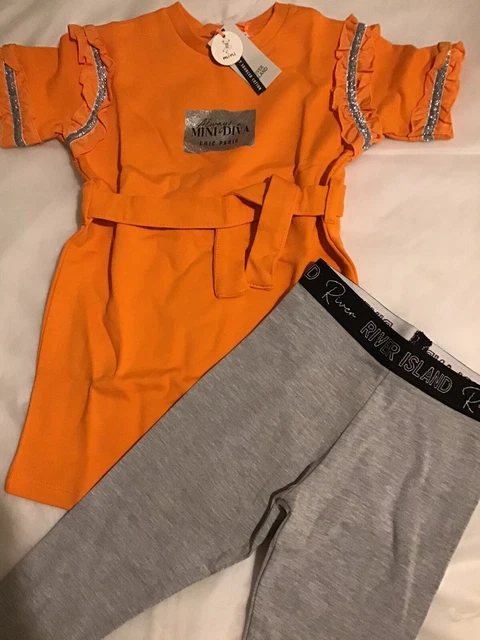 Set abito felpa mini ragazze River Island età 2-3 anni mini diva nuovo con etichette 2