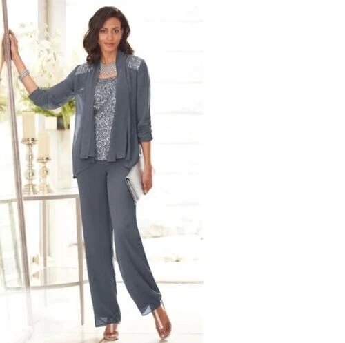 size 16 Gray Formal 3 piece Pant Set Suit from Midnight Velvet new