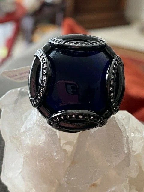 Lia Sophia Opera Ring - Blue Hematite New with Tags Sz 8