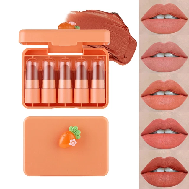 Set regalo trucco donna 5 pz set carota rossetto liquido trucco luce liscia *