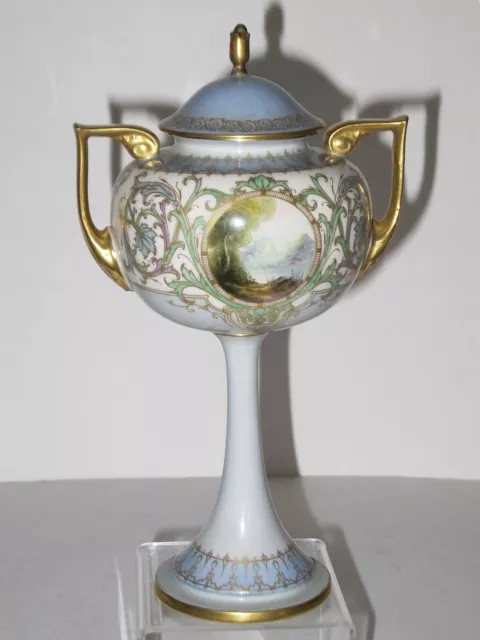 Royal Worcester Landscape Vase with Cover, Rushton. RW 2736