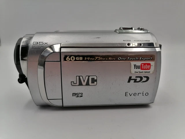 【動作確認ＯＫ】JVC Everio ＨＭ３３-M JVC GZ-MG335H Hybrid 30GB HDD/MicroSD Camcorder (Silver)