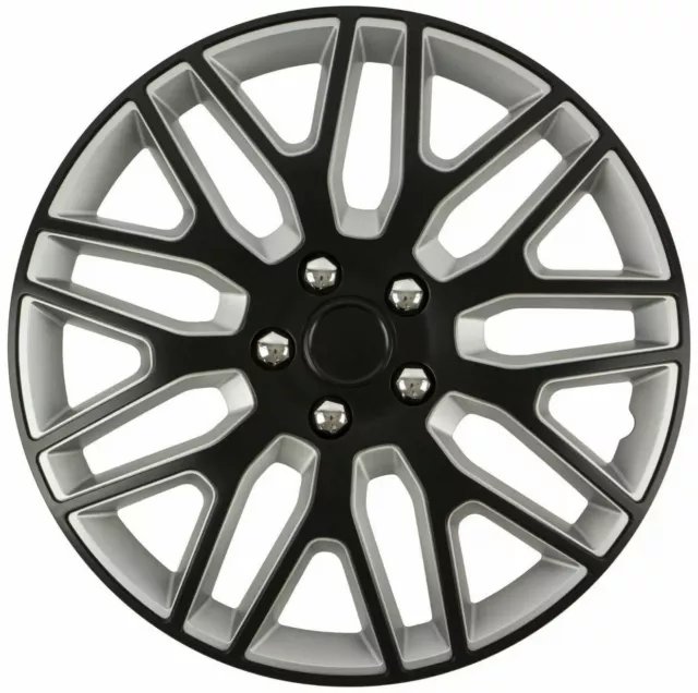 Fiat Doblo Scudo 16" Dakar Copriruota Nero & Argento Set di 4 copriruota in plastica