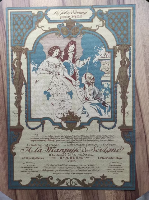 Ancienne affiche publicitaire "A la Marquise de Sévigné" 1921