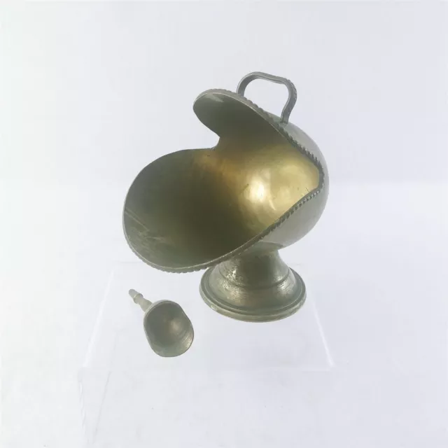 Sugar Bowl Coal Ash Scuttle Bucket Design with Brass Scoop Mini 5"