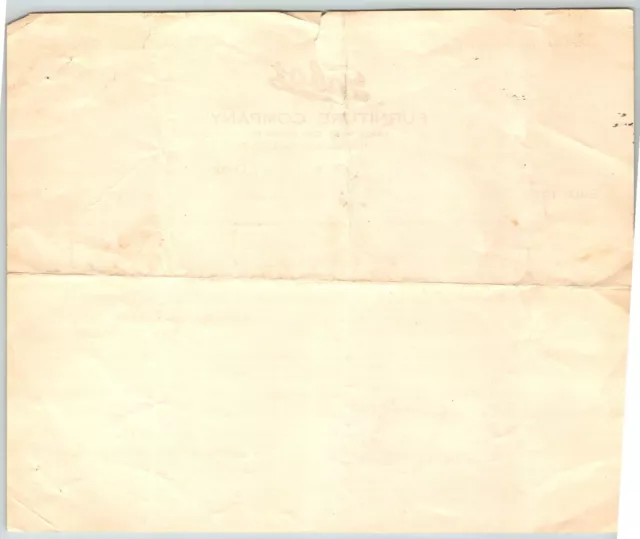 1923  New Bedford   Massachusetts  Tabor Furniture Company  Receipt   8" x 7" 2