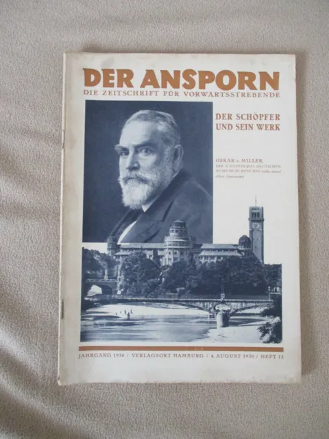 Der Ansporn 15 1930 Oskar von Miller Deutsches Museum Ex-Libris Selbstvertrauen
