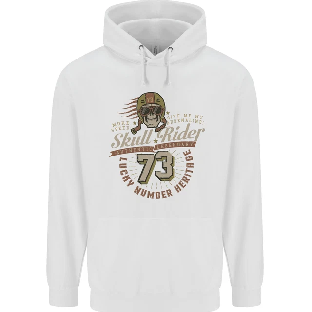 Felpa con cappuccio Skull Rider moto biker moto uomo 80% cotone 5