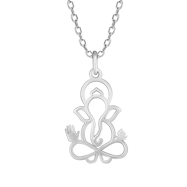 Indisch Traditionell 925 Sterlingsilber Ganesha Anhänger Kette Für Unisex