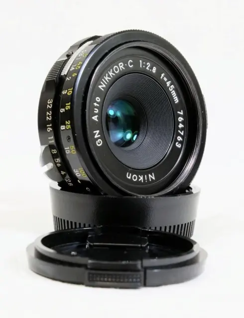 Nikon GN Auto NIKKOR-C 45mm 2.8 Lens + Caps – MUST SEE! (3014)