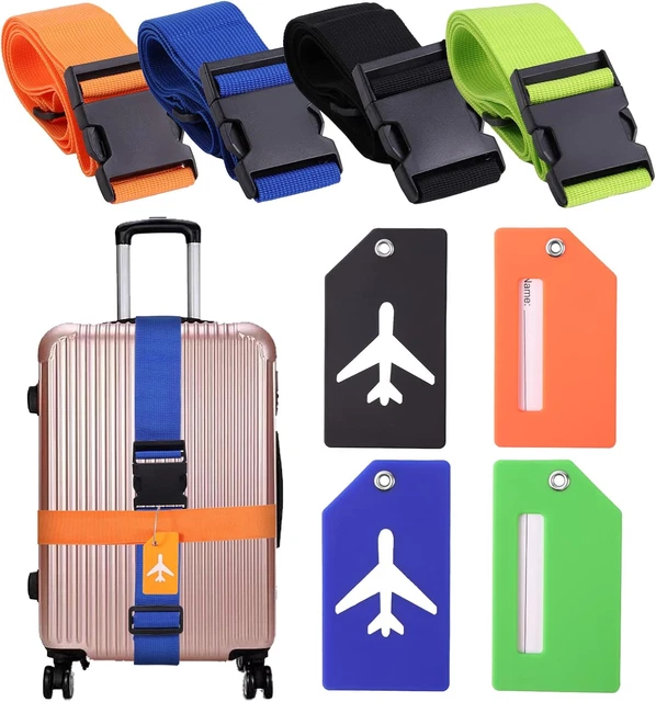 2 Cinghie Elastiche Per Bagagli - Regolabili Fino A 48cm, Per Fissare Borse A Valigie, Poliestere Nero - Foto 9