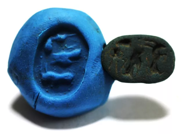 Zurqieh -Ad11669- Ancient Egypt. Faience Scarab. New Kingdom. 1400 - 1300  B.c