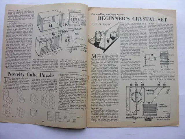 HOBBIES WEEKLY 1956 3183 Beginner’s Crystal Set Record Storage Cabinet 2