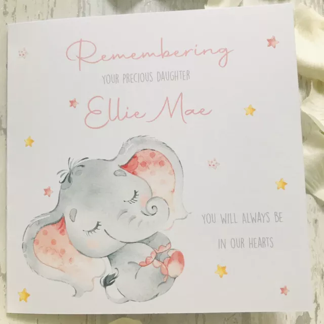 Personalised Baby Loss Girl Boy Daughter Son Memorial Remembrance Sympathy Card