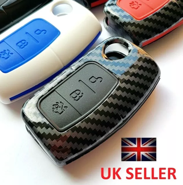 Key Cover For Ford Fiesta Kuga Zetec Mondeo Remote Flip Case Carbon Fibre 1