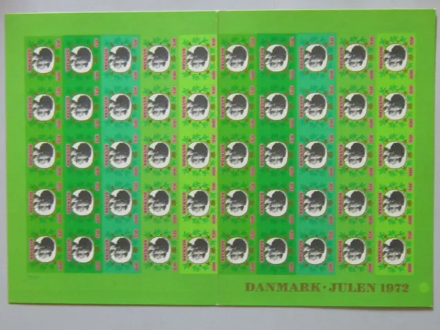 DENMARK CHRISTMAS STAMP Seals caritas 1972 financial statements for 1971 on back