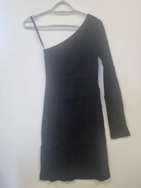 Laurella One Sleeved Black Dress - Size XS/S