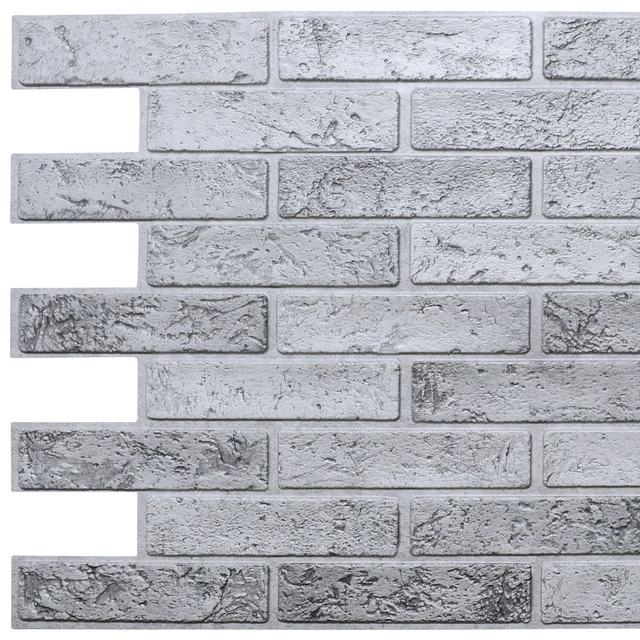Paneles de pared 3D de ladrillo plateado, en varios paquetes
