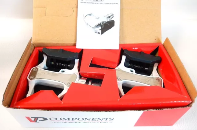 New Pair Of Automatic Road Pedals Vp-R73 + White Wedges