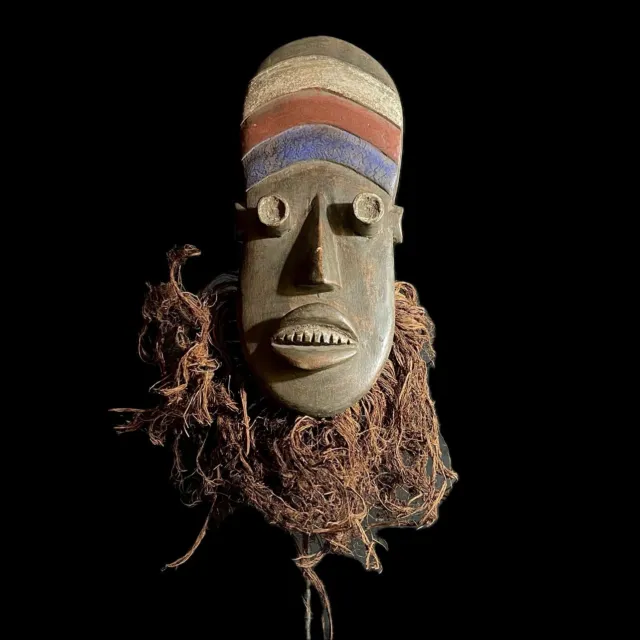 African mask antiques tribal art Face Carved Vintage Wall Hanging Lega Mask-9290