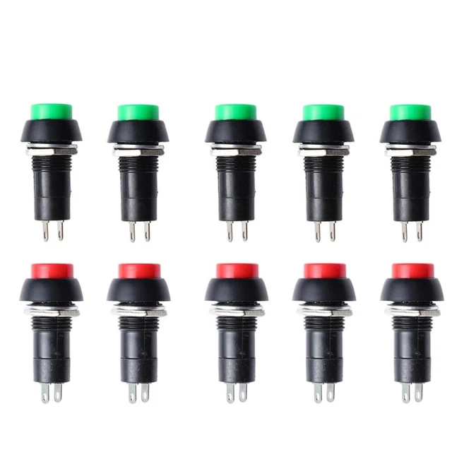 Interruttore A Pulsante Momentaneo SPST 2 Pin Per Pedale Effetti Chitarra, OFF(ON), Nero