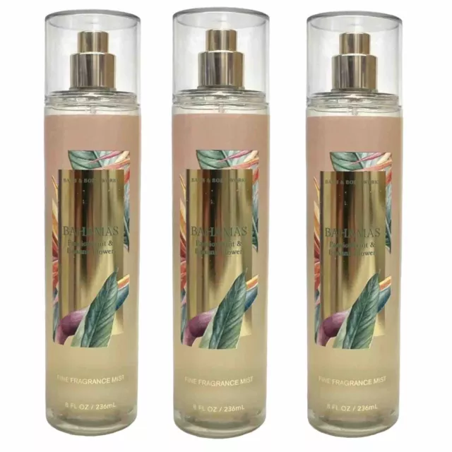 X 3 ~ Bath & Body Works Bahamas Passionfruit Banane Fleur Mist Spray 8 Fl OZ