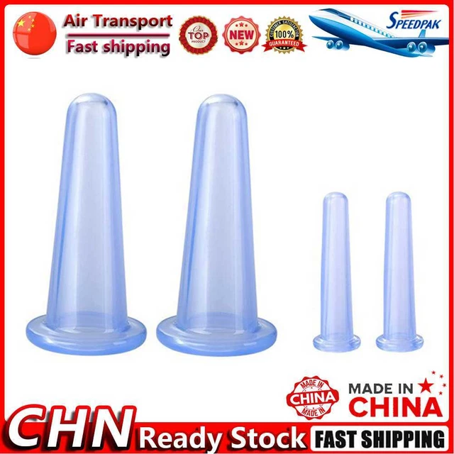 4Pcs Beauty Health Anti Cellulite Suction Cans for Body Neck Face (Sky Blue) Fr