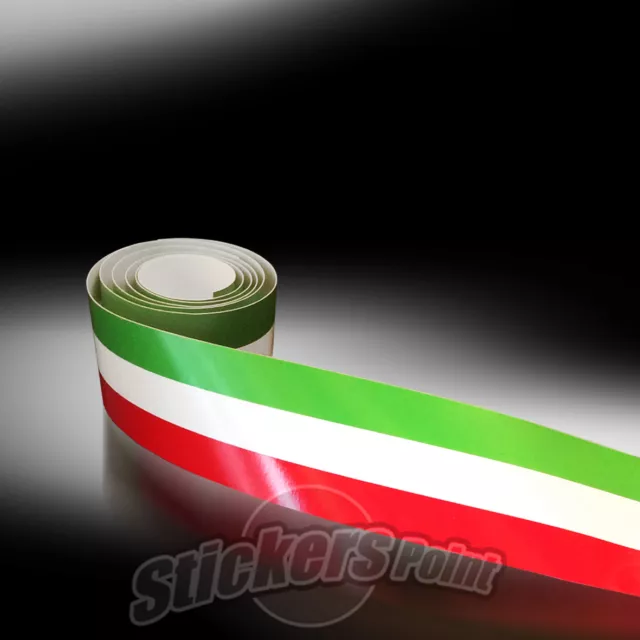 Adesivo fascia striscia TRICOLORE cm 120 x 15 ITALIA bandiera italiana