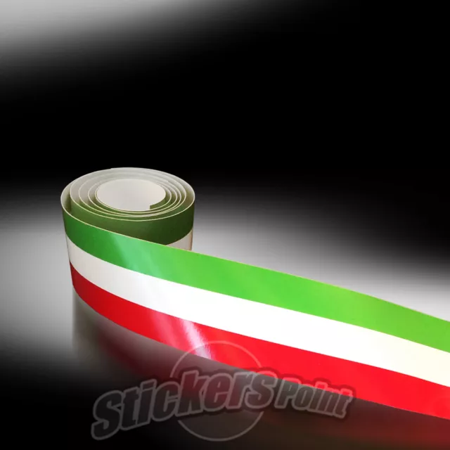 Adesivo fascia striscia TRICOLORE cm 120 x 20 ITALIA bandiera italiana