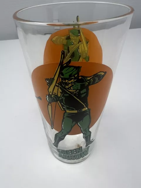 1976 DC Comics Green Arrow Pepsi Super Series Character Glass Tumbler Rare