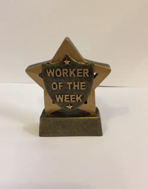 Personalised Worker Of The Week Trophy mini star. *Free Engraving*