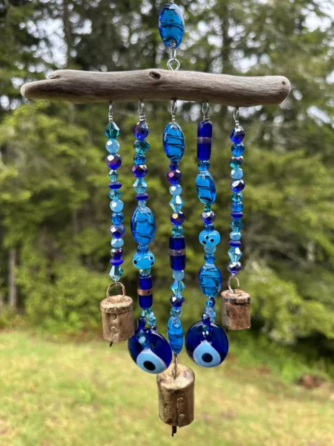 Windchime-Driftwood, Evil Eye Protection, Handcrafted in the USA, Ships free