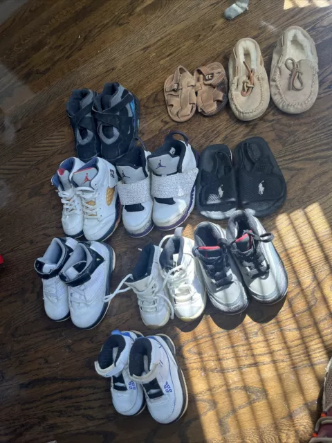 Lot Of Baby Jordan’s Kids Jordan’s Sizes 4c - 10c Polo Sandals 10 Pairs