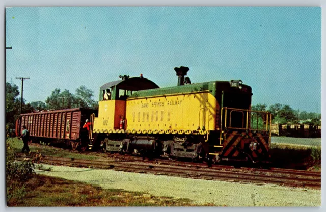 Sand Springs, Oklahoma - Sand Springs Railway Loco #102 Train - Vintage Postcard