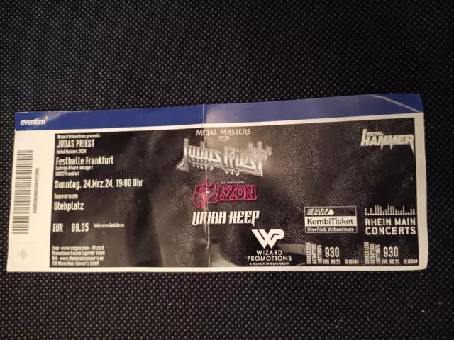 Judas priest altes gebrauchtes Ticket Frankfurt März 2024 uriah heep saxon