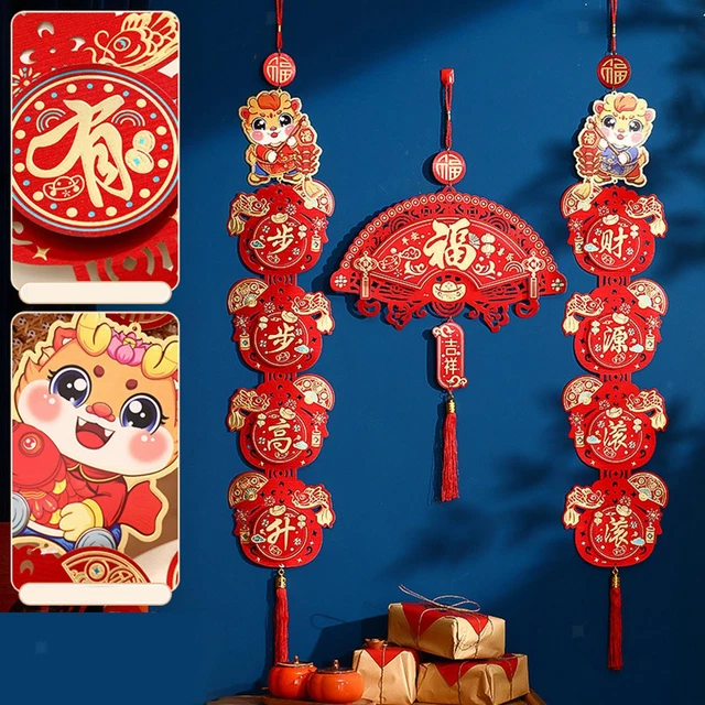 2024 CHINESE DRAGON Lunar New Year Couplets Fu Character Hanging