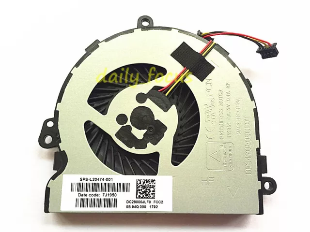 NEW For HP 15-DB 15-DA 15-DR CPU Cooling Fan DC28000JLF0 FS470805CLOT L20474-001