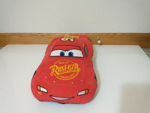 Disney Pixar Cars Movie Lightning McQueen Pillow Plush 17" Corduroy Vehicle Toy