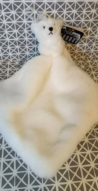 Doudou ours blanc fourrure Créations Dani neuf