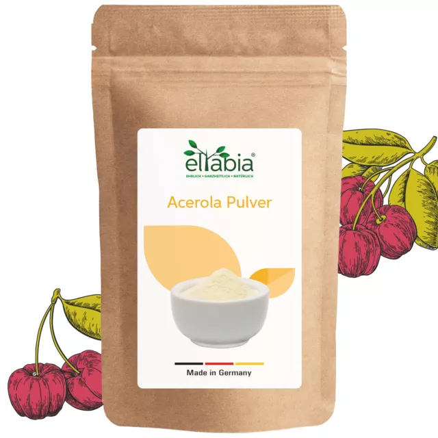 Acerola Pulver | in Rohkost-Qualität mit 25% Vitamin C | Acerola Kirsche Extrakt