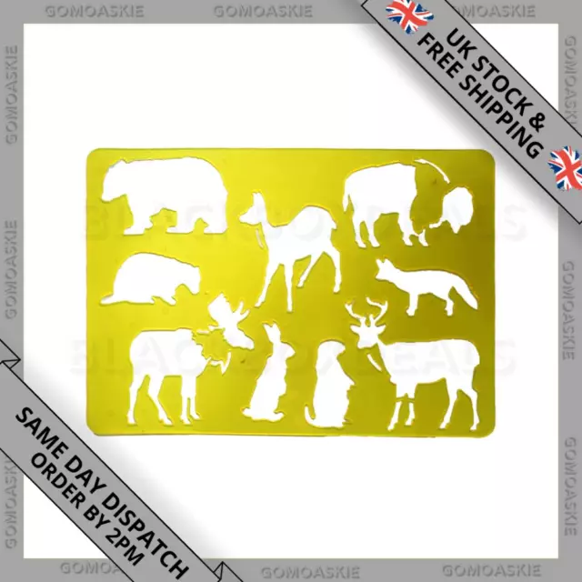 Kids Animal Drawing Stencils Hollow Board Set Kids Plastic Painting Template Uk