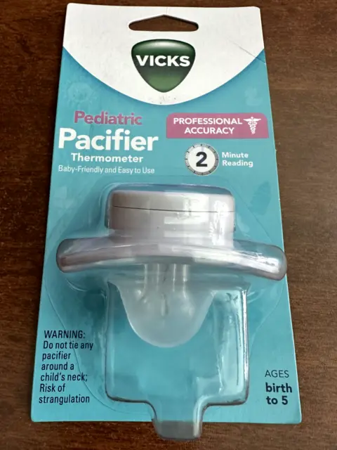 Vicks Pediatric Pacifier Thermometer Professional Accuracy Memory Recall