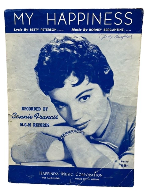 PIANO SHEET MUSIC My Happiness Connie Francis 1955 Betty Peterson