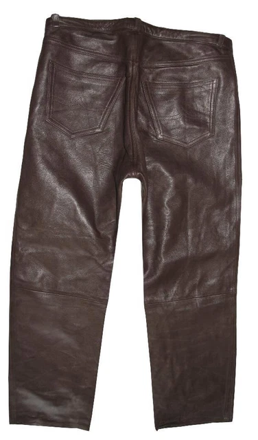 Damen- LEDERJEANS / Lederhose aus GLATTLEDER in dkl.- braun ca. Gr. 44-46