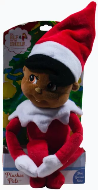 New ELF ON THE SHELF Plushee Pals PLUSH DOLL Dark Skin Brown Eyes Boy NIB Xmas