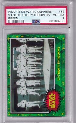 2022 Topps Chrome Sapphire Star Wars 62 Vader's Stormtroopers Green /50 PSA 4
