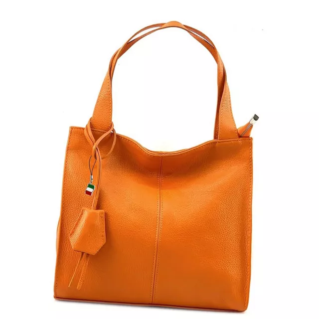 Florence Cuir Véritable Hobo Sac Femmes Orange Sac à Bandoulière OTF155O