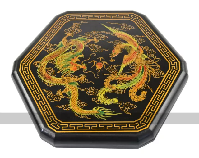 Chinese Checkers in Leatherette Box (Dragon and Phoenix Design)