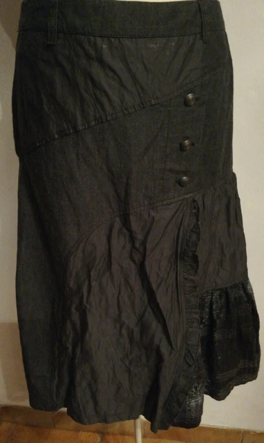 Jupe Asymétrique Déstructurée Velours Marine Iconoclast Taille 38 – Occasion Très Bon état